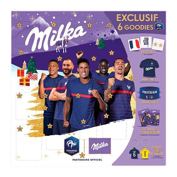 Calendrier de l'Avent 2022 Milka FFF équipe de France