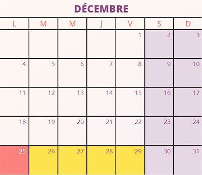 Les jours de congés payés à poser en décembre 2023.