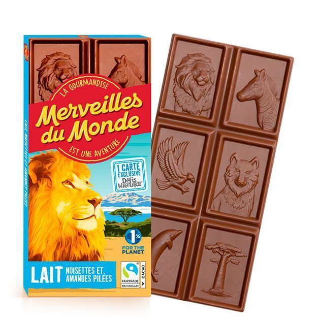 Collectionne des cartes animaux dans les tablettes de chocolat