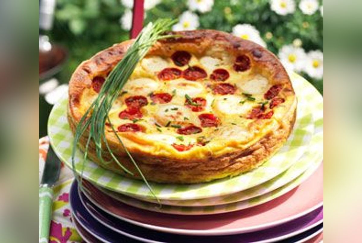 Clafoutis chèvre tomates cerises - Recette de clafoutis salé au chèvre