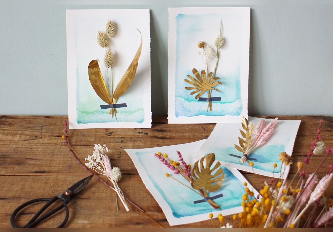 Comment Faire Un Garde Page Avec Des Fleurs Séchées Déco DIY : des tableaux de fleurs séchées métallisés pour changer de l