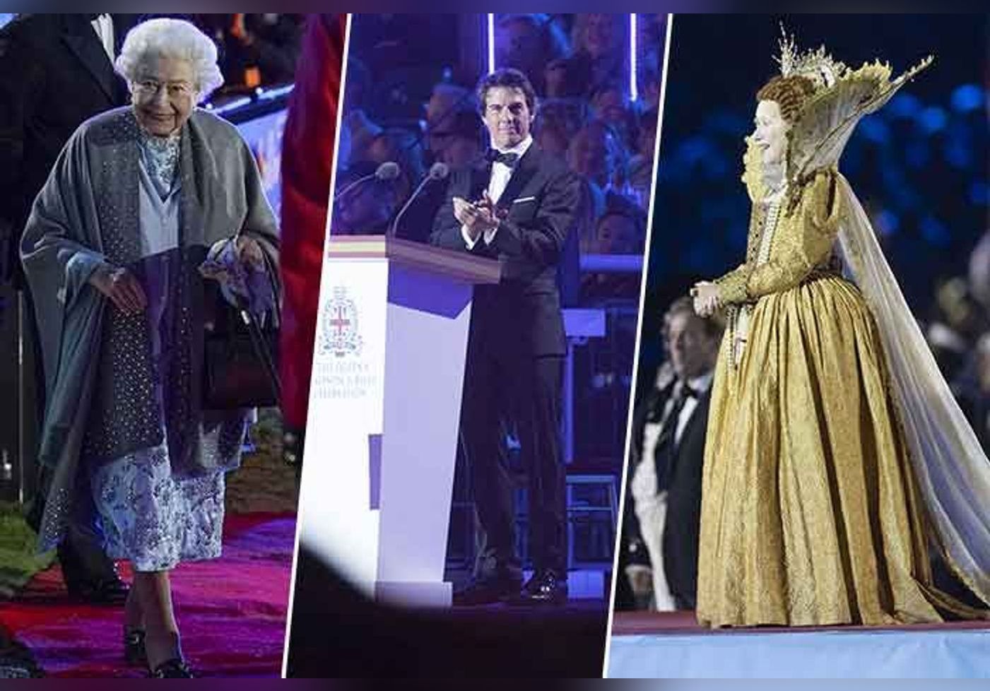 Le jubilé de platine d'Elizabeth II s'ouvre sur un défilé de stars, avec Tom Cruise et Helen Mirren sur scène