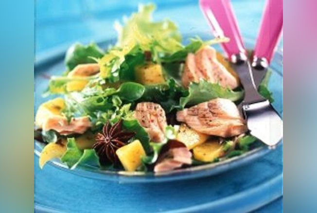 Salade exotique au saumon