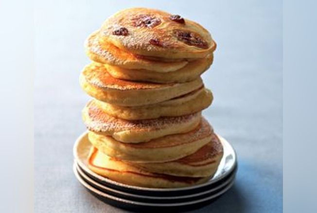 Pancakes banane rhum-raisins