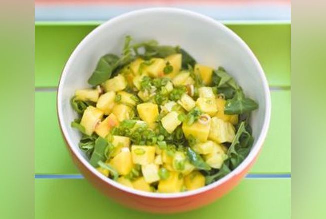 Salade exotique, mangue, papaye, ananas et citron vert
