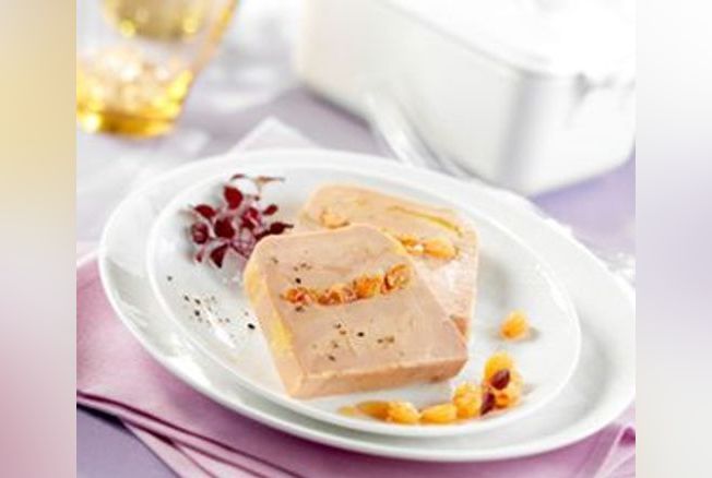 Terrine de foie gras raisins secs et liqueur de pomme
