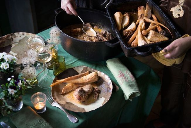 Poularde De Culoiseau Aux Morilles Et Au Cidre De Monique Duveau