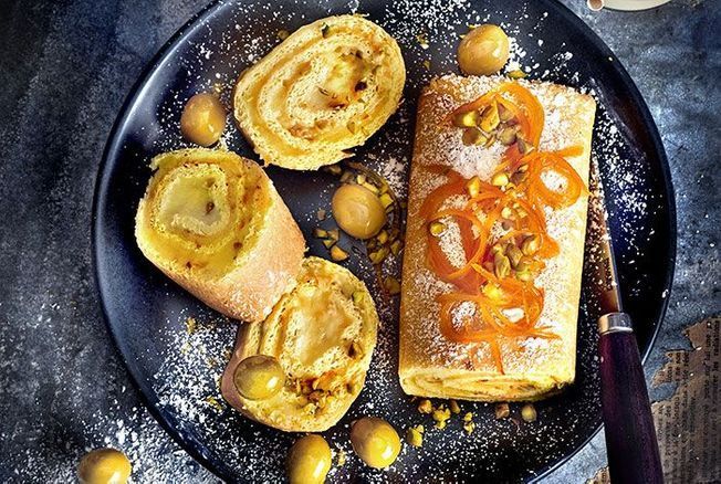 Gateau Roule A L Orange Et A La Creme D Olives Vertes Manzanilla