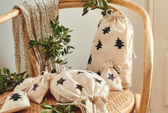 DIY Jardiland spécial Noël : fabriquez des tampons en pomme de terre pour décorer vos emballages cadeaux en tissus