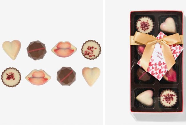 Coffret forme Coeur plat tout Chocolat pour la Saint Valentin avec  Gourmandises