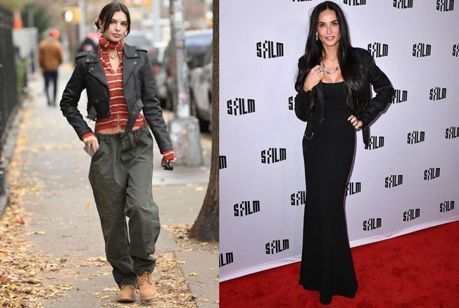 Demi Moore et Emily Ratajkowski font sensation avec veste en cuir signée Gap