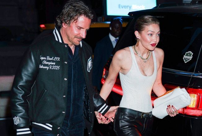 Gigi Hadid et Bradley Cooper se coordonnent avec des looks en cuir pour les 30 ans du top